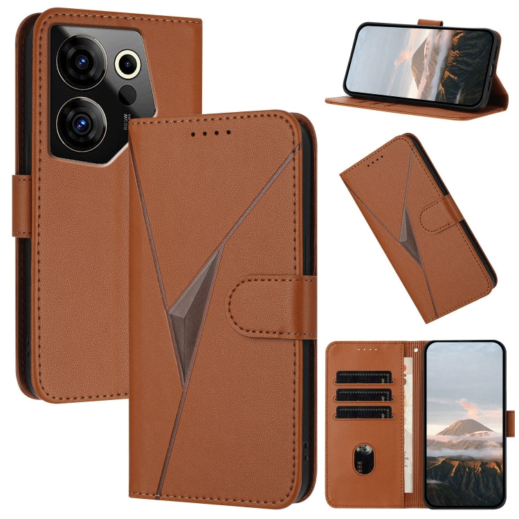 Triangle Pattern Buckle Clasp Leather Phone Case, For Tecno Camon 20 Premier, For Tecno Camon 20 / Camon 20 Pro 4G, For Tecno Spark 10C, For Tecno Spark 10 4G, For Tecno Spark Go 2023, For Tecno Spark 10 Pro, For Tecno Pova 4, For Tecno Pova 2
