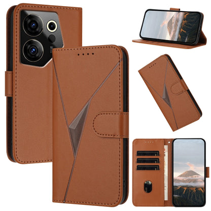 Triangle Pattern Buckle Clasp Leather Phone Case, For Tecno Camon 20 Premier, For Tecno Camon 20 / Camon 20 Pro 4G, For Tecno Spark 10C, For Tecno Spark 10 4G, For Tecno Spark Go 2023, For Tecno Spark 10 Pro, For Tecno Pova 4, For Tecno Pova 2