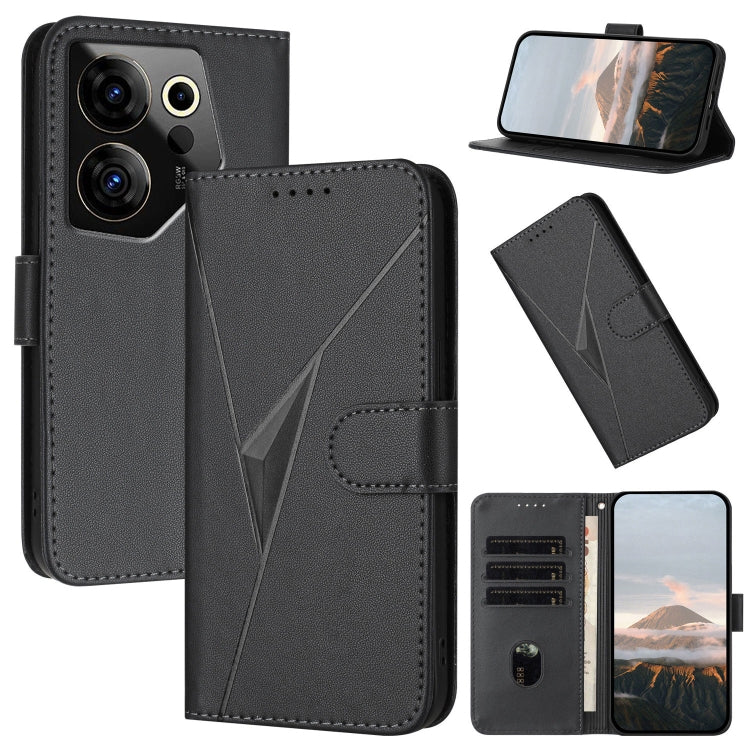 Triangle Pattern Buckle Clasp Leather Phone Case, For Tecno Camon 20 Premier, For Tecno Camon 20 / Camon 20 Pro 4G, For Tecno Spark 10C, For Tecno Spark 10 4G, For Tecno Spark Go 2023, For Tecno Spark 10 Pro, For Tecno Pova 4, For Tecno Pova 2