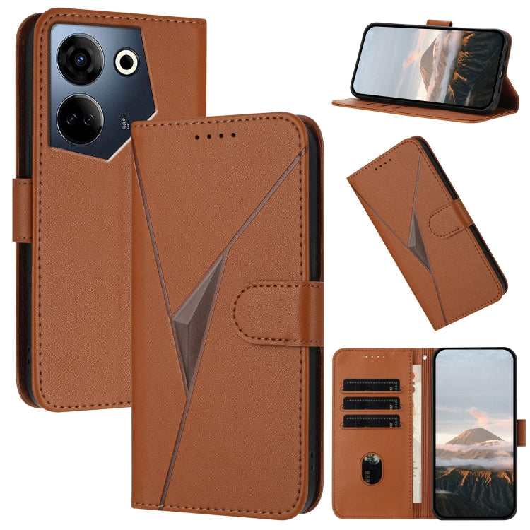 Triangle Pattern Buckle Clasp Leather Phone Case, For Tecno Camon 20 Premier, For Tecno Camon 20 / Camon 20 Pro 4G, For Tecno Spark 10C, For Tecno Spark 10 4G, For Tecno Spark Go 2023, For Tecno Spark 10 Pro, For Tecno Pova 4, For Tecno Pova 2