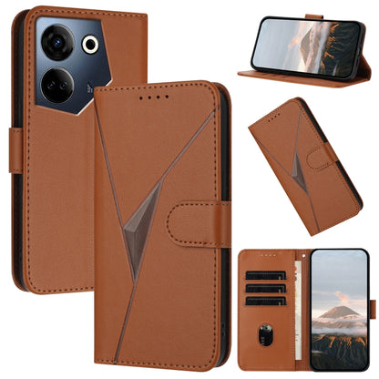 Triangle Pattern Buckle Clasp Leather Phone Case, For Tecno Camon 20 Premier, For Tecno Camon 20 / Camon 20 Pro 4G, For Tecno Spark 10C, For Tecno Spark 10 4G, For Tecno Spark Go 2023, For Tecno Spark 10 Pro, For Tecno Pova 4, For Tecno Pova 2