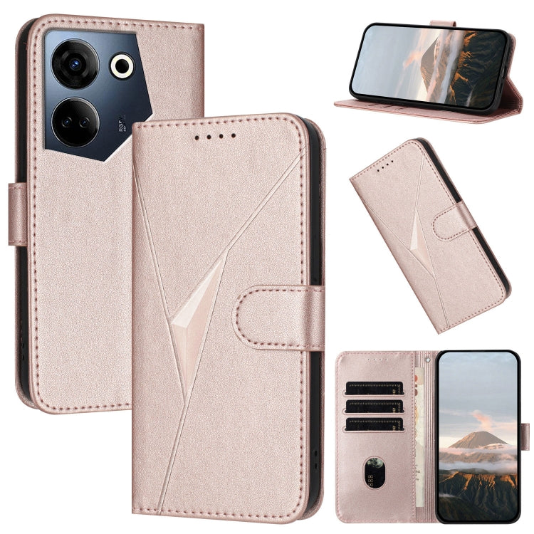 Triangle Pattern Buckle Clasp Leather Phone Case, For Tecno Camon 20 Premier, For Tecno Camon 20 / Camon 20 Pro 4G, For Tecno Spark 10C, For Tecno Spark 10 4G, For Tecno Spark Go 2023, For Tecno Spark 10 Pro, For Tecno Pova 4, For Tecno Pova 2