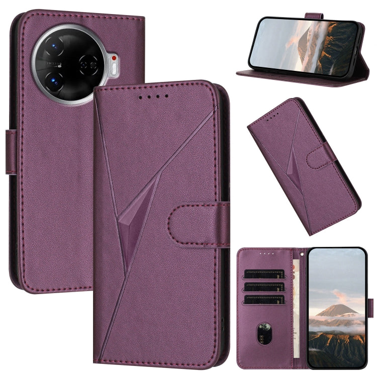 Triangle Pattern Buckle Clasp Leather Phone Case, For Tecno Pova 6 Neo 5G / Spark 30 5G, For Tecno Spark 30 Pro 4G, For Tecno Spark 30 4G, For Tecno Spark Go 5G 2025 / Hot 60i 5G, For Tecno Spark Go 2025, For Tecno Spark 30C, For Tecno Pova 6 Neo      ...
