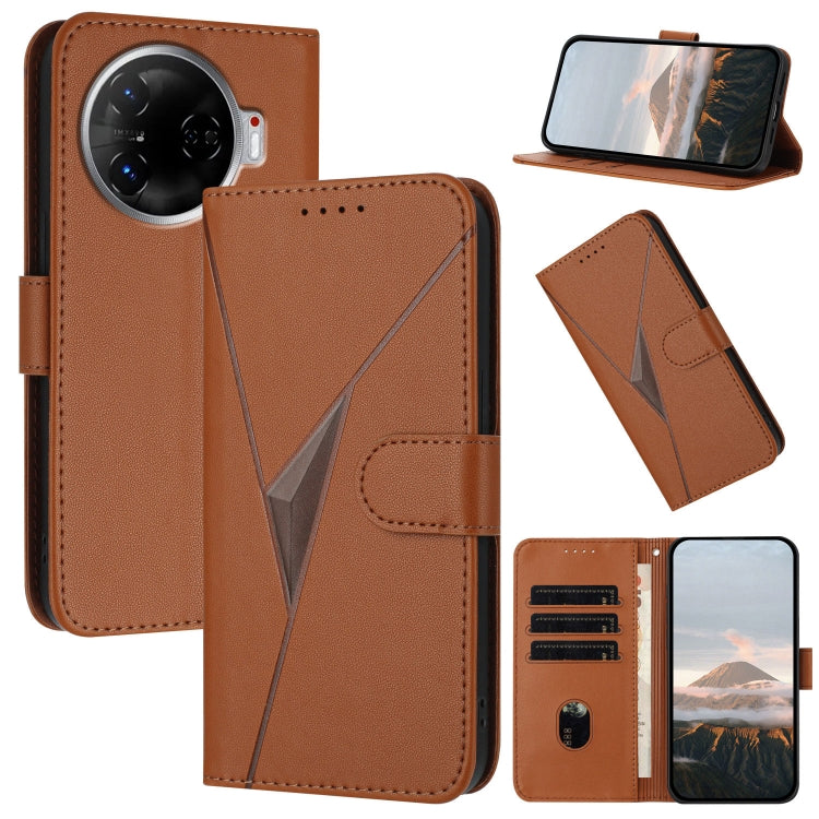 Triangle Pattern Buckle Clasp Leather Phone Case, For Tecno Pova 6 Neo 5G / Spark 30 5G, For Tecno Spark 30 Pro 4G, For Tecno Spark 30 4G, For Tecno Spark Go 5G 2025 / Hot 60i 5G, For Tecno Spark Go 2025, For Tecno Spark 30C, For Tecno Pova 6 Neo      ...