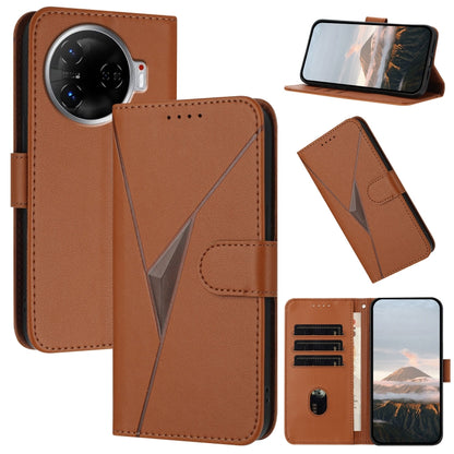 Triangle Pattern Buckle Clasp Leather Phone Case, For Tecno Pova 6 Neo 5G / Spark 30 5G, For Tecno Spark 30 Pro 4G, For Tecno Spark 30 4G, For Tecno Spark Go 5G 2025 / Hot 60i 5G, For Tecno Spark Go 2025, For Tecno Spark 30C, For Tecno Pova 6 Neo      ...