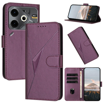 Triangle Pattern Buckle Clasp Leather Phone Case, For Tecno Pova 6 Neo 5G / Spark 30 5G, For Tecno Spark 30 Pro 4G, For Tecno Spark 30 4G, For Tecno Spark Go 5G 2025 / Hot 60i 5G, For Tecno Spark Go 2025, For Tecno Spark 30C, For Tecno Pova 6 Neo      ...