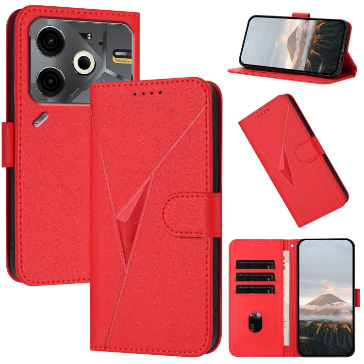 Triangle Pattern Buckle Clasp Leather Phone Case, For Tecno Pova 6 Neo 5G / Spark 30 5G, For Tecno Spark 30 Pro 4G, For Tecno Spark 30 4G, For Tecno Spark Go 5G 2025 / Hot 60i 5G, For Tecno Spark Go 2025, For Tecno Spark 30C, For Tecno Pova 6 Neo      ...
