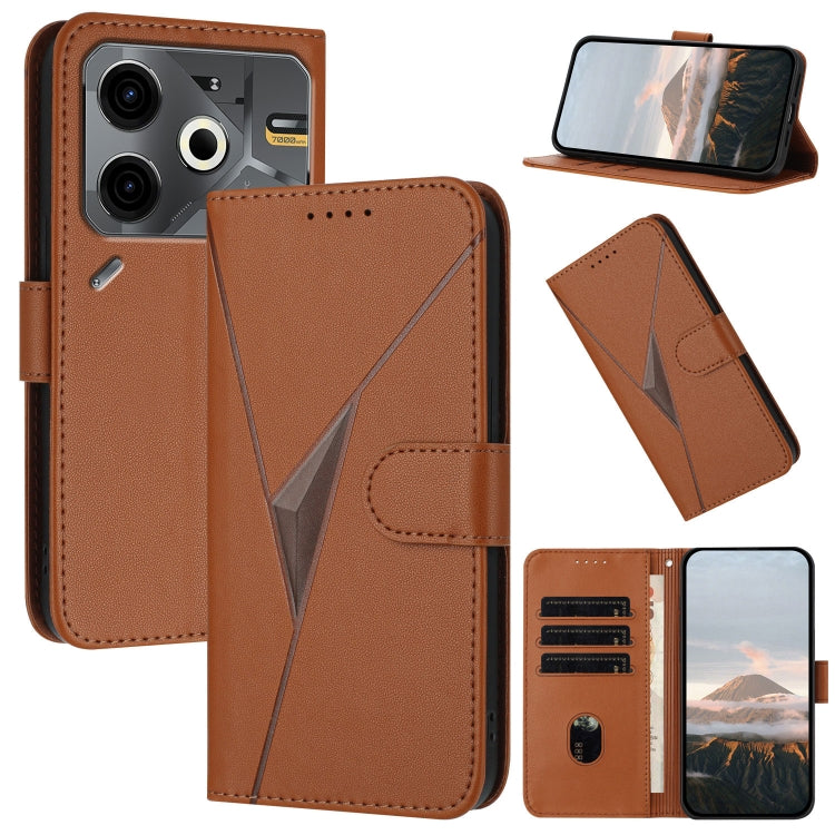 Triangle Pattern Buckle Clasp Leather Phone Case, For Tecno Pova 6 Neo 5G / Spark 30 5G, For Tecno Spark 30 Pro 4G, For Tecno Spark 30 4G, For Tecno Spark Go 5G 2025 / Hot 60i 5G, For Tecno Spark Go 2025, For Tecno Spark 30C, For Tecno Pova 6 Neo      ...