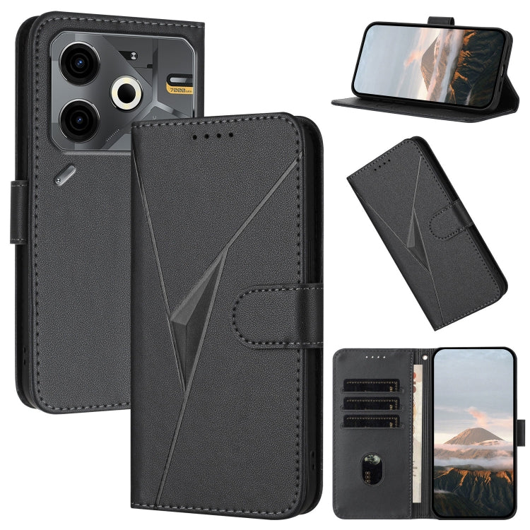 Triangle Pattern Buckle Clasp Leather Phone Case, For Tecno Pova 6 Neo 5G / Spark 30 5G, For Tecno Spark 30 Pro 4G, For Tecno Spark 30 4G, For Tecno Spark Go 5G 2025 / Hot 60i 5G, For Tecno Spark Go 2025, For Tecno Spark 30C, For Tecno Pova 6 Neo      ...