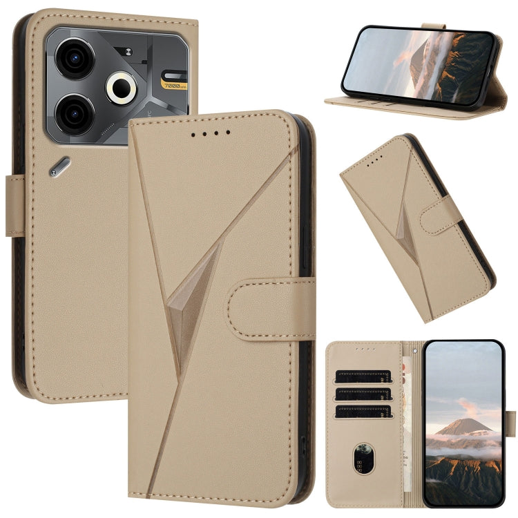 Triangle Pattern Buckle Clasp Leather Phone Case, For Tecno Pova 6 Neo 5G / Spark 30 5G, For Tecno Spark 30 Pro 4G, For Tecno Spark 30 4G, For Tecno Spark Go 5G 2025 / Hot 60i 5G, For Tecno Spark Go 2025, For Tecno Spark 30C, For Tecno Pova 6 Neo      ...