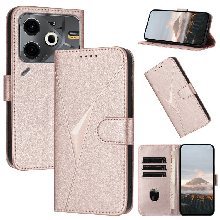 Triangle Pattern Buckle Clasp Leather Phone Case, For Tecno Pova 6 Neo 5G / Spark 30 5G, For Tecno Spark 30 Pro 4G, For Tecno Spark 30 4G, For Tecno Spark Go 5G 2025 / Hot 60i 5G, For Tecno Spark Go 2025, For Tecno Spark 30C, For Tecno Pova 6 Neo      ...