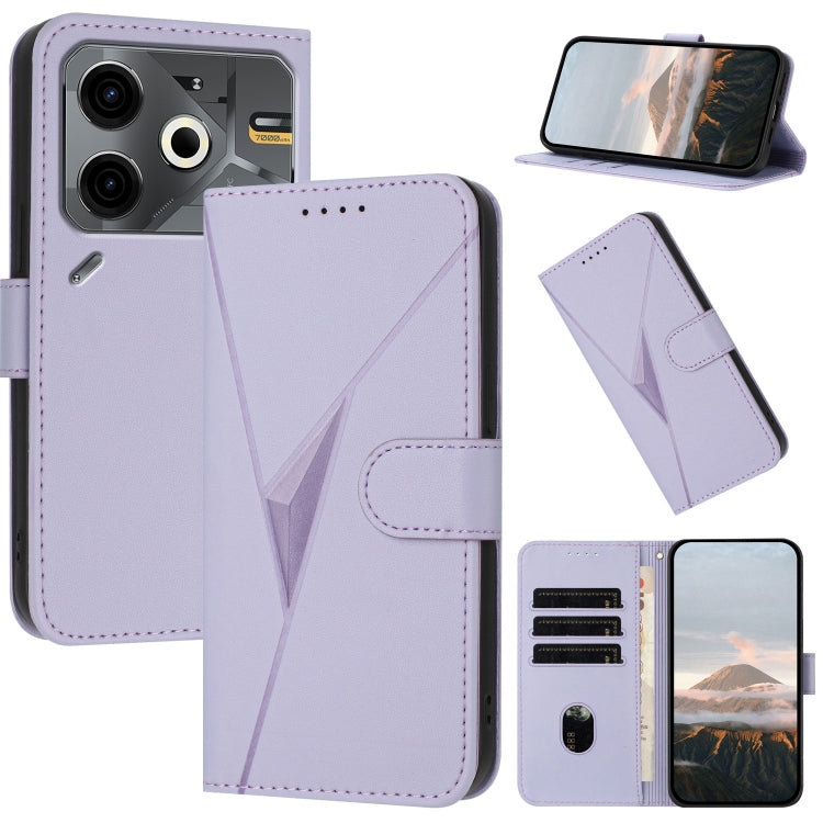 Triangle Pattern Buckle Clasp Leather Phone Case, For Tecno Pova 6 Neo 5G / Spark 30 5G, For Tecno Spark 30 Pro 4G, For Tecno Spark 30 4G, For Tecno Spark Go 5G 2025 / Hot 60i 5G, For Tecno Spark Go 2025, For Tecno Spark 30C, For Tecno Pova 6 Neo      ...