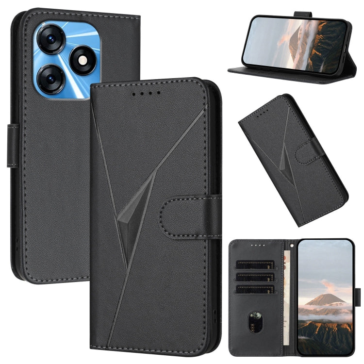 Triangle Pattern Buckle Clasp Leather Phone Case, For Tecno Camon 20 Premier, For Tecno Camon 20 / Camon 20 Pro 4G, For Tecno Spark 10C, For Tecno Spark 10 4G, For Tecno Spark Go 2023, For Tecno Spark 10 Pro, For Tecno Pova 4, For Tecno Pova 2