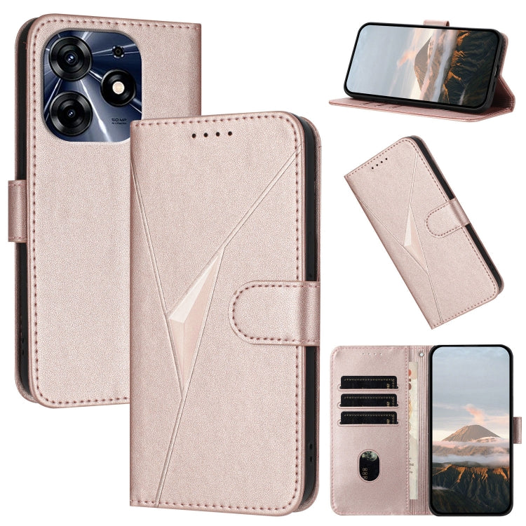 Triangle Pattern Buckle Clasp Leather Phone Case, For Tecno Camon 20 Premier, For Tecno Camon 20 / Camon 20 Pro 4G, For Tecno Spark 10C, For Tecno Spark 10 4G, For Tecno Spark Go 2023, For Tecno Spark 10 Pro, For Tecno Pova 4, For Tecno Pova 2