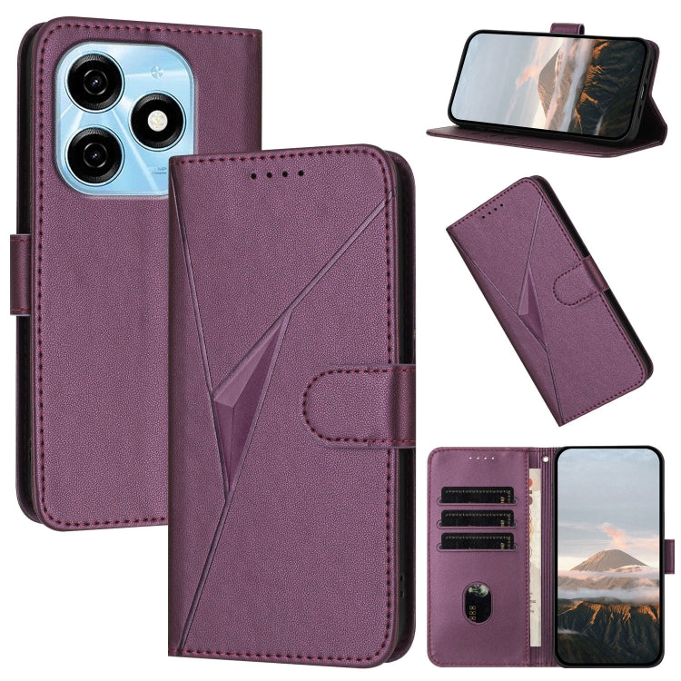 Triangle Pattern Buckle Clasp Leather Phone Case, For Tecno Pova 6 Neo 5G / Spark 30 5G, For Tecno Spark 30 Pro 4G, For Tecno Spark 30 4G, For Tecno Spark Go 5G 2025 / Hot 60i 5G, For Tecno Spark Go 2025, For Tecno Spark 30C, For Tecno Pova 6 Neo      ...