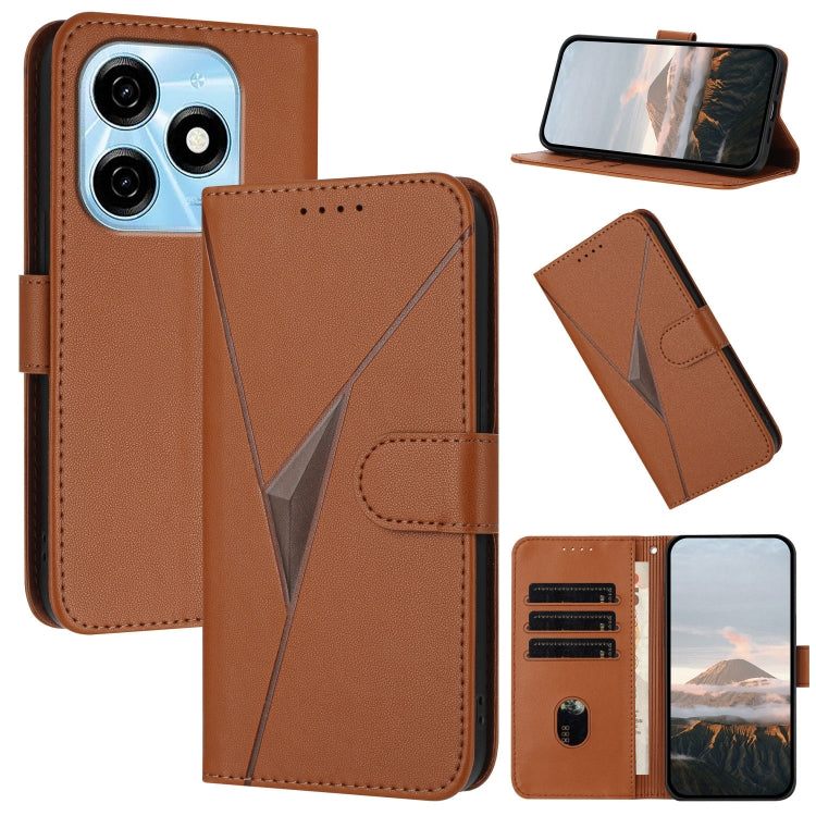 Triangle Pattern Buckle Clasp Leather Phone Case, For Tecno Pova 6 Neo 5G / Spark 30 5G, For Tecno Spark 30 Pro 4G, For Tecno Spark 30 4G, For Tecno Spark Go 5G 2025 / Hot 60i 5G, For Tecno Spark Go 2025, For Tecno Spark 30C, For Tecno Pova 6 Neo      ...