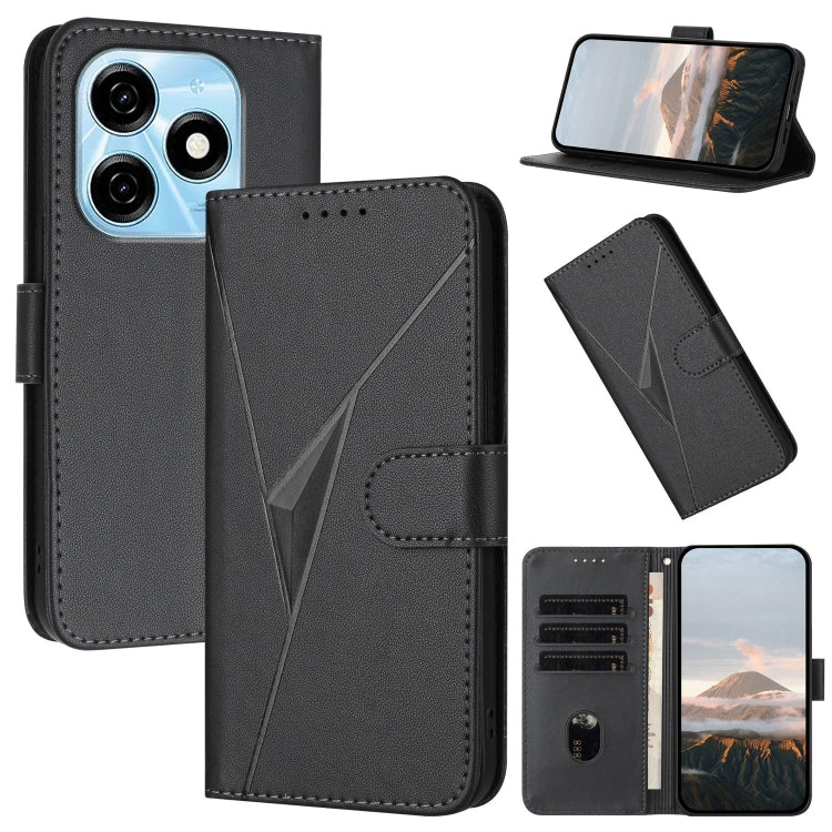 Triangle Pattern Buckle Clasp Leather Phone Case, For Tecno Pova 6 Neo 5G / Spark 30 5G, For Tecno Spark 30 Pro 4G, For Tecno Spark 30 4G, For Tecno Spark Go 5G 2025 / Hot 60i 5G, For Tecno Spark Go 2025, For Tecno Spark 30C, For Tecno Pova 6 Neo      ...