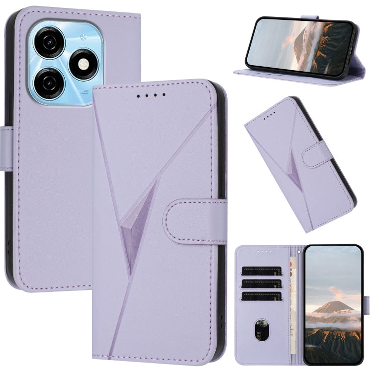 Triangle Pattern Buckle Clasp Leather Phone Case, For Tecno Pova 6 Neo 5G / Spark 30 5G, For Tecno Spark 30 Pro 4G, For Tecno Spark 30 4G, For Tecno Spark Go 5G 2025 / Hot 60i 5G, For Tecno Spark Go 2025, For Tecno Spark 30C, For Tecno Pova 6 Neo      ...