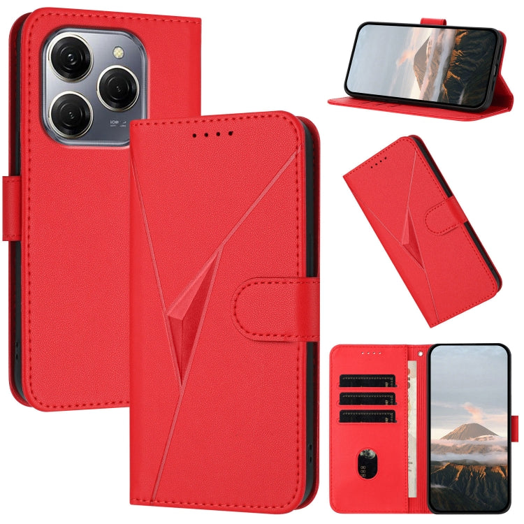 Triangle Pattern Buckle Clasp Leather Phone Case, For Tecno Pova 6 Neo 5G / Spark 30 5G, For Tecno Spark 30 Pro 4G, For Tecno Spark 30 4G, For Tecno Spark Go 5G 2025 / Hot 60i 5G, For Tecno Spark Go 2025, For Tecno Spark 30C, For Tecno Pova 6 Neo      ...