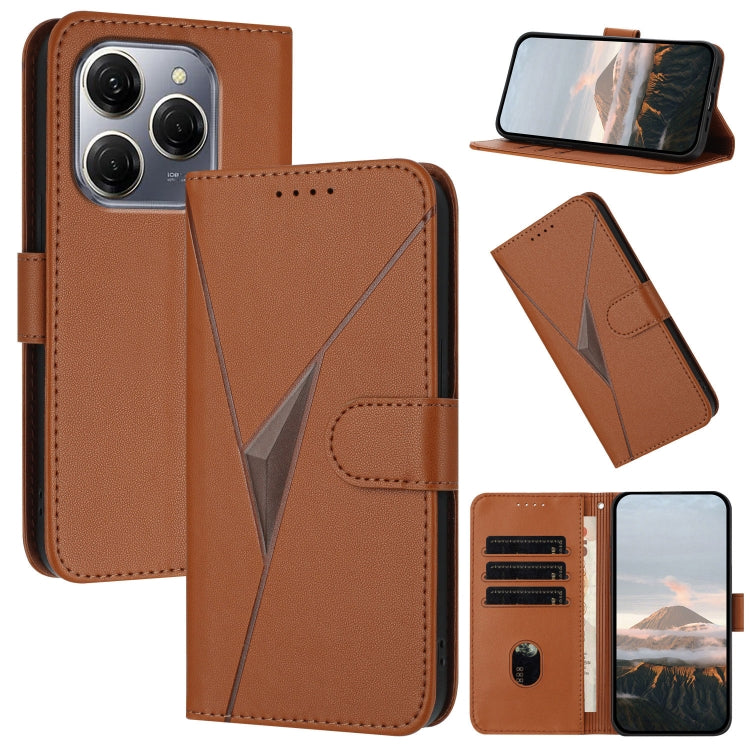 Triangle Pattern Buckle Clasp Leather Phone Case, For Tecno Pova 6 Neo 5G / Spark 30 5G, For Tecno Spark 30 Pro 4G, For Tecno Spark 30 4G, For Tecno Spark Go 5G 2025 / Hot 60i 5G, For Tecno Spark Go 2025, For Tecno Spark 30C, For Tecno Pova 6 Neo      ...