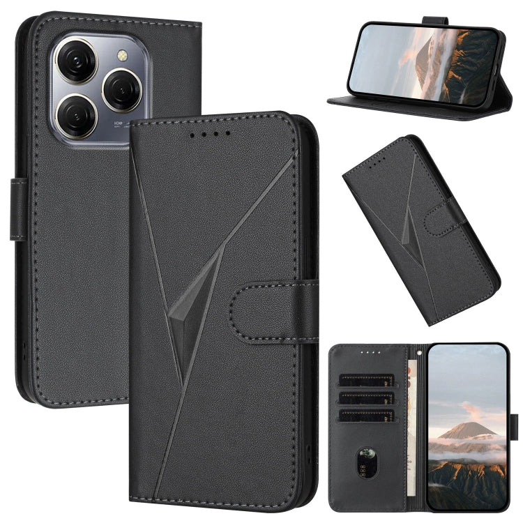 Triangle Pattern Buckle Clasp Leather Phone Case, For Tecno Pova 6 Neo 5G / Spark 30 5G, For Tecno Spark 30 Pro 4G, For Tecno Spark 30 4G, For Tecno Spark Go 5G 2025 / Hot 60i 5G, For Tecno Spark Go 2025, For Tecno Spark 30C, For Tecno Pova 6 Neo      ...