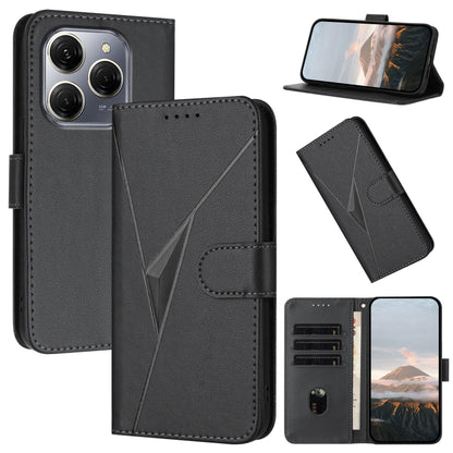 Triangle Pattern Buckle Clasp Leather Phone Case, For Tecno Pova 6 Neo 5G / Spark 30 5G, For Tecno Spark 30 Pro 4G, For Tecno Spark 30 4G, For Tecno Spark Go 5G 2025 / Hot 60i 5G, For Tecno Spark Go 2025, For Tecno Spark 30C, For Tecno Pova 6 Neo      ...