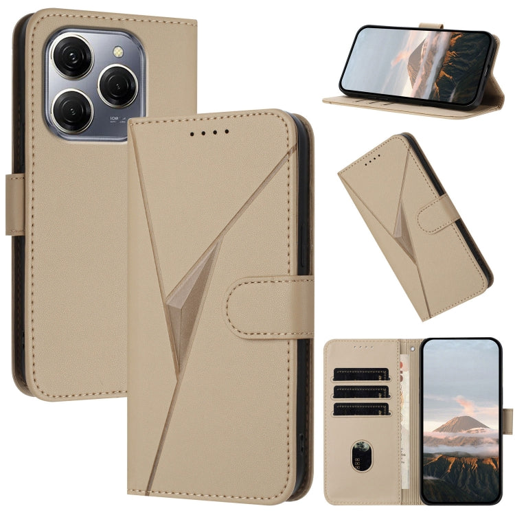 Triangle Pattern Buckle Clasp Leather Phone Case, For Tecno Pova 6 Neo 5G / Spark 30 5G, For Tecno Spark 30 Pro 4G, For Tecno Spark 30 4G, For Tecno Spark Go 5G 2025 / Hot 60i 5G, For Tecno Spark Go 2025, For Tecno Spark 30C, For Tecno Pova 6 Neo      ...