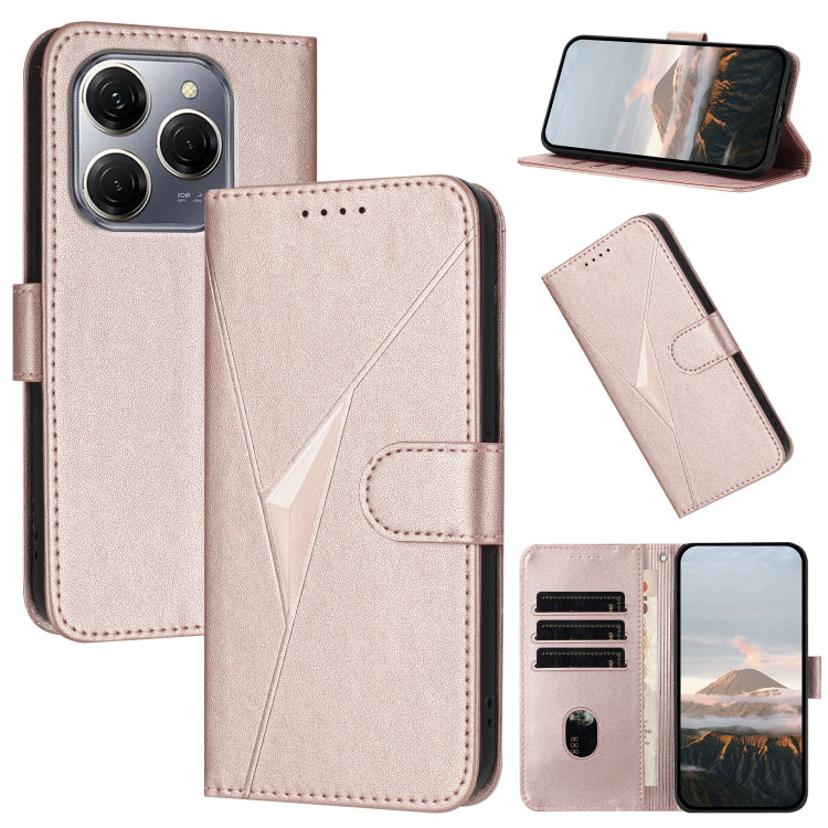 Triangle Pattern Buckle Clasp Leather Phone Case, For Tecno Pova 6 Neo 5G / Spark 30 5G, For Tecno Spark 30 Pro 4G, For Tecno Spark 30 4G, For Tecno Spark Go 5G 2025 / Hot 60i 5G, For Tecno Spark Go 2025, For Tecno Spark 30C, For Tecno Pova 6 Neo      ...