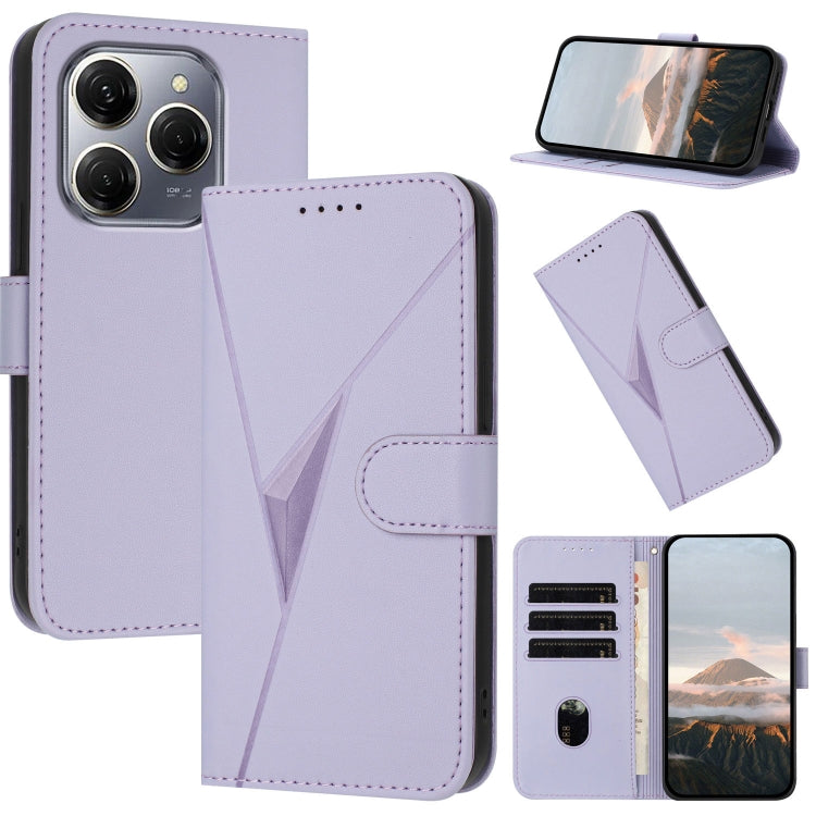 Triangle Pattern Buckle Clasp Leather Phone Case, For Tecno Pova 6 Neo 5G / Spark 30 5G, For Tecno Spark 30 Pro 4G, For Tecno Spark 30 4G, For Tecno Spark Go 5G 2025 / Hot 60i 5G, For Tecno Spark Go 2025, For Tecno Spark 30C, For Tecno Pova 6 Neo      ...