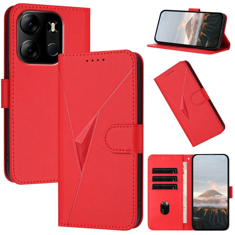Triangle Pattern Buckle Clasp Leather Phone Case, For Tecno Camon 20 Premier, For Tecno Camon 20 / Camon 20 Pro 4G, For Tecno Spark 10C, For Tecno Spark 10 4G, For Tecno Spark Go 2023, For Tecno Spark 10 Pro, For Tecno Pova 4, For Tecno Pova 2