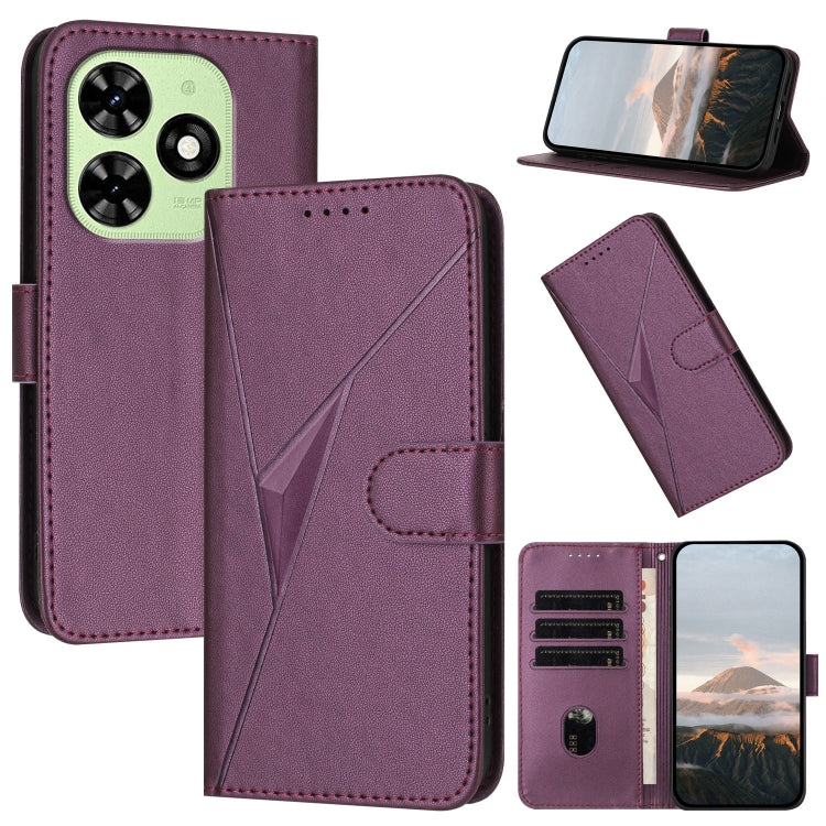 Triangle Pattern Buckle Clasp Leather Phone Case, For Tecno Pova 6 Neo 5G / Spark 30 5G, For Tecno Spark 30 Pro 4G, For Tecno Spark 30 4G, For Tecno Spark Go 5G 2025 / Hot 60i 5G, For Tecno Spark Go 2025, For Tecno Spark 30C, For Tecno Pova 6 Neo      ...