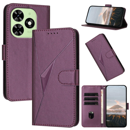 Triangle Pattern Buckle Clasp Leather Phone Case, For Tecno Pova 6 Neo 5G / Spark 30 5G, For Tecno Spark 30 Pro 4G, For Tecno Spark 30 4G, For Tecno Spark Go 5G 2025 / Hot 60i 5G, For Tecno Spark Go 2025, For Tecno Spark 30C, For Tecno Pova 6 Neo      ...