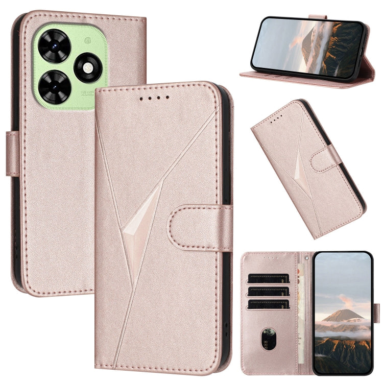 Triangle Pattern Buckle Clasp Leather Phone Case, For Tecno Pova 6 Neo 5G / Spark 30 5G, For Tecno Spark 30 Pro 4G, For Tecno Spark 30 4G, For Tecno Spark Go 5G 2025 / Hot 60i 5G, For Tecno Spark Go 2025, For Tecno Spark 30C, For Tecno Pova 6 Neo      ...