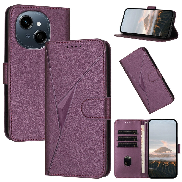 Triangle Pattern Buckle Clasp Leather Phone Case, For Tecno Pova 6 Neo 5G / Spark 30 5G, For Tecno Spark 30 Pro 4G, For Tecno Spark 30 4G, For Tecno Spark Go 5G 2025 / Hot 60i 5G, For Tecno Spark Go 2025, For Tecno Spark 30C, For Tecno Pova 6 Neo      ...