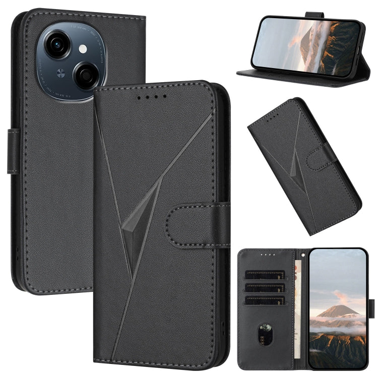 Triangle Pattern Buckle Clasp Leather Phone Case, For Tecno Pova 6 Neo 5G / Spark 30 5G, For Tecno Spark 30 Pro 4G, For Tecno Spark 30 4G, For Tecno Spark Go 5G 2025 / Hot 60i 5G, For Tecno Spark Go 2025, For Tecno Spark 30C, For Tecno Pova 6 Neo      ...