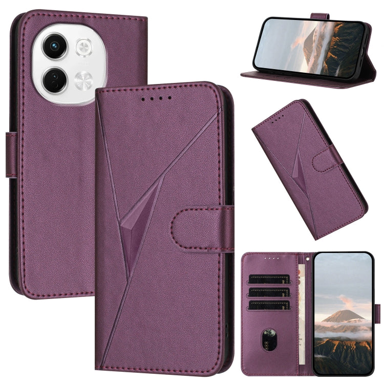 Triangle Pattern Buckle Clasp Leather Phone Case, For Tecno Pova 6 Neo 5G / Spark 30 5G, For Tecno Spark 30 Pro 4G, For Tecno Spark 30 4G, For Tecno Spark Go 5G 2025 / Hot 60i 5G, For Tecno Spark Go 2025, For Tecno Spark 30C, For Tecno Pova 6 Neo      ...