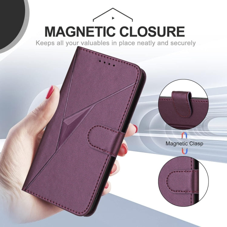 Triangle Pattern Buckle Clasp Leather Phone Case, For Tecno Pova 6 Neo 5G / Spark 30 5G, For Tecno Spark 30 Pro 4G, For Tecno Spark 30 4G, For Tecno Spark Go 5G 2025 / Hot 60i 5G, For Tecno Spark Go 2025, For Tecno Spark 30C, For Tecno Pova 6 Neo      ...
