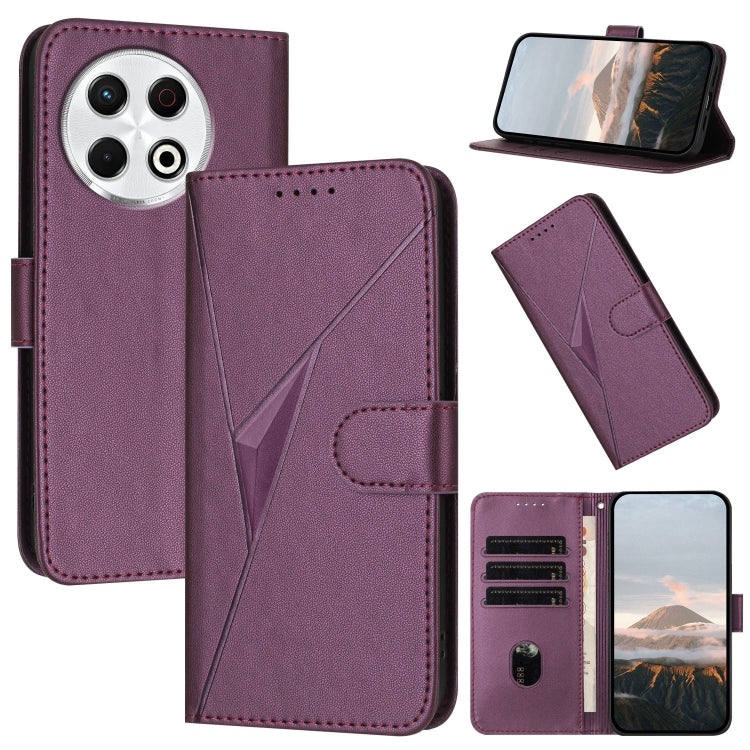 Triangle Pattern Buckle Clasp Leather Phone Case, For Tecno Pova 6 Neo 5G / Spark 30 5G, For Tecno Spark 30 Pro 4G, For Tecno Spark 30 4G, For Tecno Spark Go 5G 2025 / Hot 60i 5G, For Tecno Spark Go 2025, For Tecno Spark 30C, For Tecno Pova 6 Neo      ...