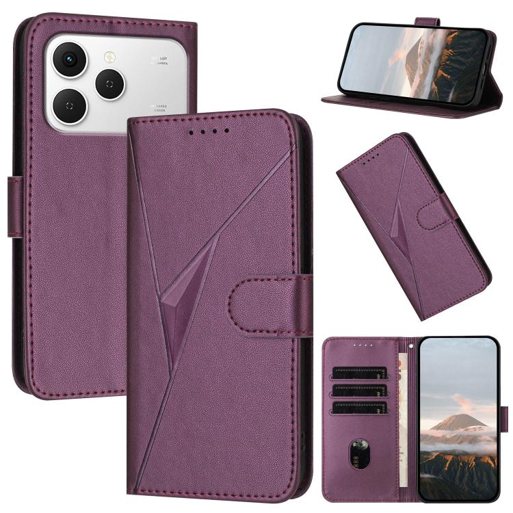 Triangle Pattern Buckle Clasp Leather Phone Case, For Tecno Pova Curve 2 5G, For Tecno Spark Go 3 / Pop 20 4G, For Tecno Spark 50 4G, For Tecno Camon 50 Pro 4G, For Tecno Camon 50 4G, For Tecno Spark Slim, For Tecno Spark 40 4G, For Tecno Pova Curve   ...