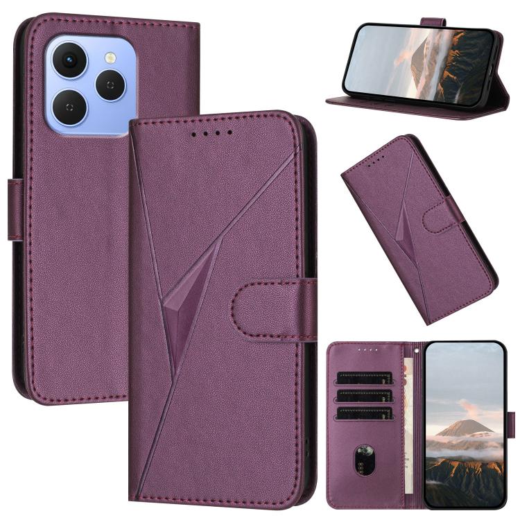 Triangle Pattern Buckle Clasp Leather Phone Case, For Tecno Pova Curve 2 5G, For Tecno Spark Go 3 / Pop 20 4G, For Tecno Spark 50 4G, For Tecno Camon 50 Pro 4G, For Tecno Camon 50 4G, For Tecno Spark Slim, For Tecno Spark 40 4G, For Tecno Pova Curve   ...