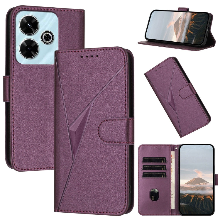 Triangle Pattern Buckle Clasp Leather Phone Case, For Redmi Turbo 4 / Poco X7 Pro, For Redmi Note 14 Pro 4G, For Redmi Note 14 4G 163.25mm, For Redmi A3 Pro, For Redmi Note 14 5G, For Redmi Note 14 Pro+ 5G, For Redmi 14C 4G, For Redmi K70 Ultra        ...