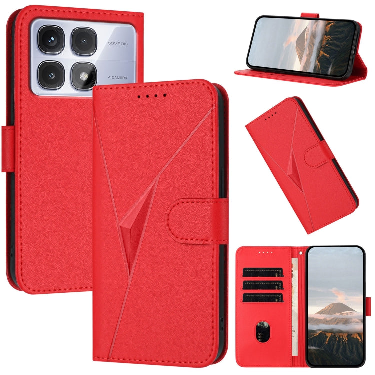 Triangle Pattern Buckle Clasp Leather Phone Case, For Redmi Turbo 4 / Poco X7 Pro, For Redmi Note 14 Pro 4G, For Redmi Note 14 4G 163.25mm, For Redmi A3 Pro, For Redmi Note 14 5G, For Redmi Note 14 Pro+ 5G, For Redmi 14C 4G, For Redmi K70 Ultra        ...