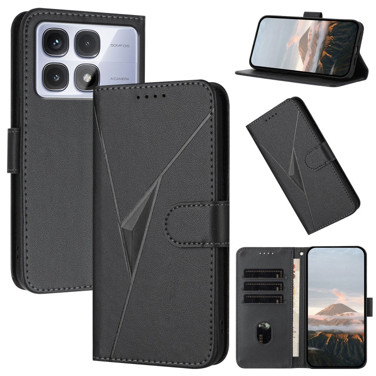 Triangle Pattern Buckle Clasp Leather Phone Case, For Redmi Turbo 4 / Poco X7 Pro, For Redmi Note 14 Pro 4G, For Redmi Note 14 4G 163.25mm, For Redmi A3 Pro, For Redmi Note 14 5G, For Redmi Note 14 Pro+ 5G, For Redmi 14C 4G, For Redmi K70 Ultra        ...