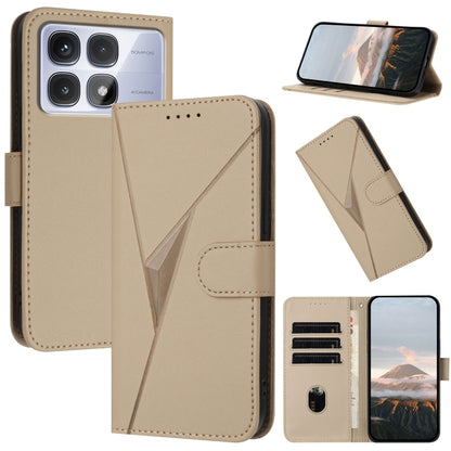 Triangle Pattern Buckle Clasp Leather Phone Case, For Redmi Turbo 4 / Poco X7 Pro, For Redmi Note 14 Pro 4G, For Redmi Note 14 4G 163.25mm, For Redmi A3 Pro, For Redmi Note 14 5G, For Redmi Note 14 Pro+ 5G, For Redmi 14C 4G, For Redmi K70 Ultra        ...