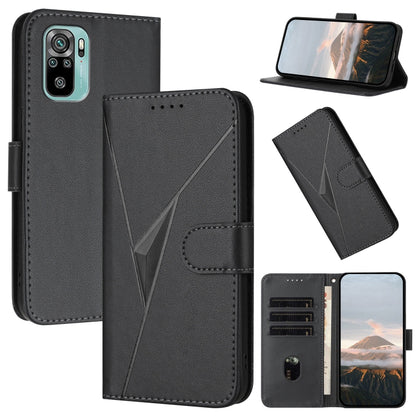 Triangle Pattern Buckle Clasp Leather Phone Case, For Redmi Note 10 Pro, For Redmi Note 10 4G Global, For Redmi 9T