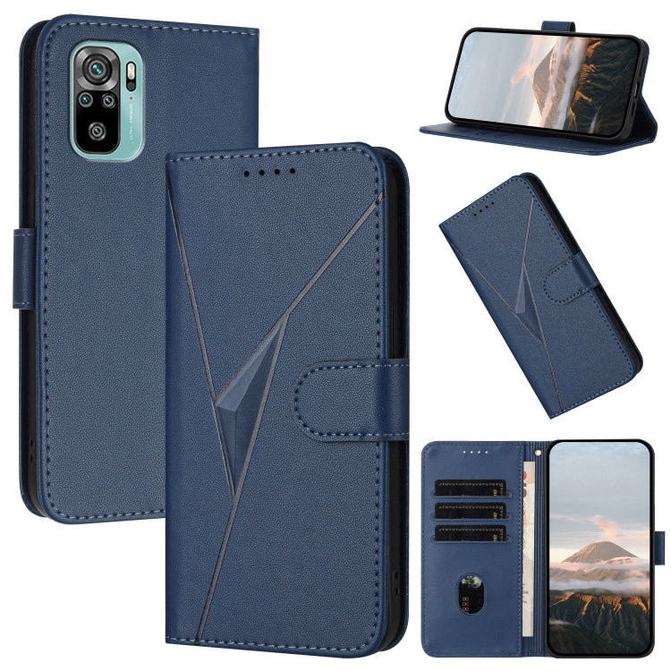 Triangle Pattern Buckle Clasp Leather Phone Case, For Redmi Note 10 Pro, For Redmi Note 10 4G Global, For Redmi 9T