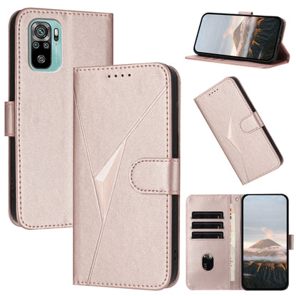 Triangle Pattern Buckle Clasp Leather Phone Case, For Redmi Note 10 Pro, For Redmi Note 10 4G Global, For Redmi 9T