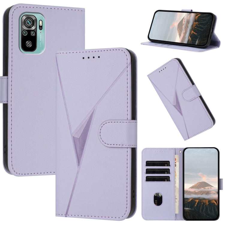 Triangle Pattern Buckle Clasp Leather Phone Case, For Redmi Note 10 Pro, For Redmi Note 10 4G Global, For Redmi 9T
