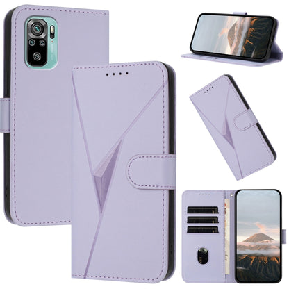 Triangle Pattern Buckle Clasp Leather Phone Case, For Redmi Note 10 Pro, For Redmi Note 10 4G Global, For Redmi 9T