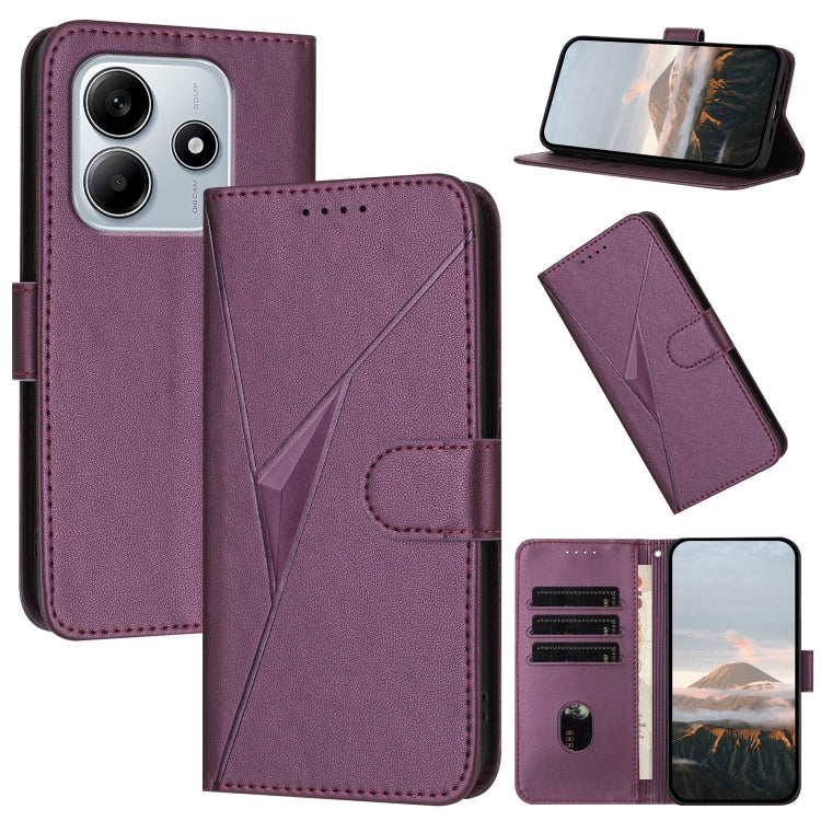 Triangle Pattern Buckle Clasp Leather Phone Case, For Redmi Turbo 4 / Poco X7 Pro, For Redmi Note 14 Pro 4G, For Redmi Note 14 4G 163.25mm, For Redmi A3 Pro, For Redmi Note 14 5G, For Redmi Note 14 Pro+ 5G, For Redmi 14C 4G, For Redmi K70 Ultra        ...